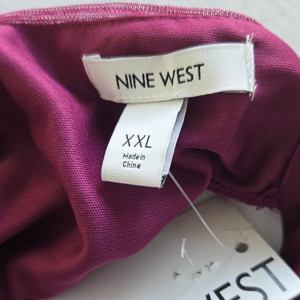 NINE WEST Berry Pink Mockneck Swing Trapeze Mini Dress XXL Cocktail Dressy - Picture 10 of 11
